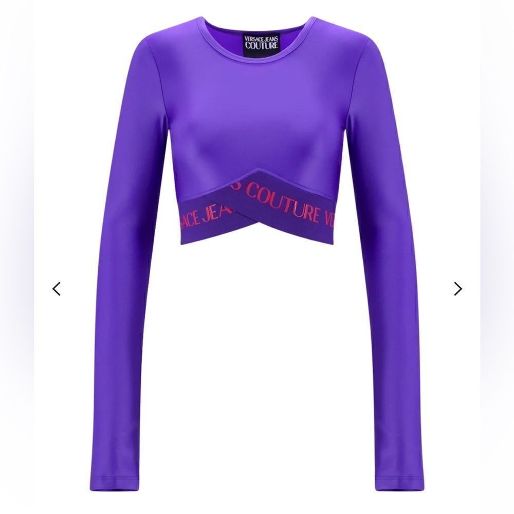 Versace Jeans Couture Logo Top spandex athletic futuristic FWRD Revolve